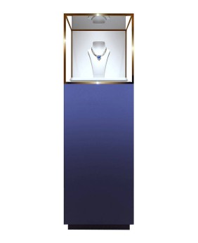 Vitrine de luxo com pedestal de chão nova vitrine de jóias de pé livre com pedestal